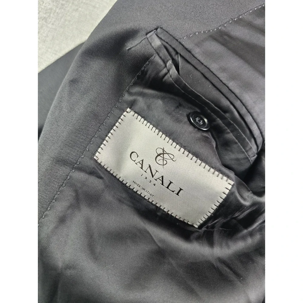 Canali 1934 Blazer Mens 46 R Black Wool Suit Jacket Designer Italy
